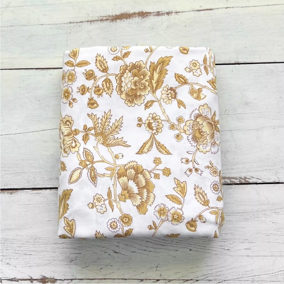 GARNET HILL Palampore PIMA COTTON Floral KING Duvet Cover Gold Wheat Yellow SOFT - Picture 3 of 7